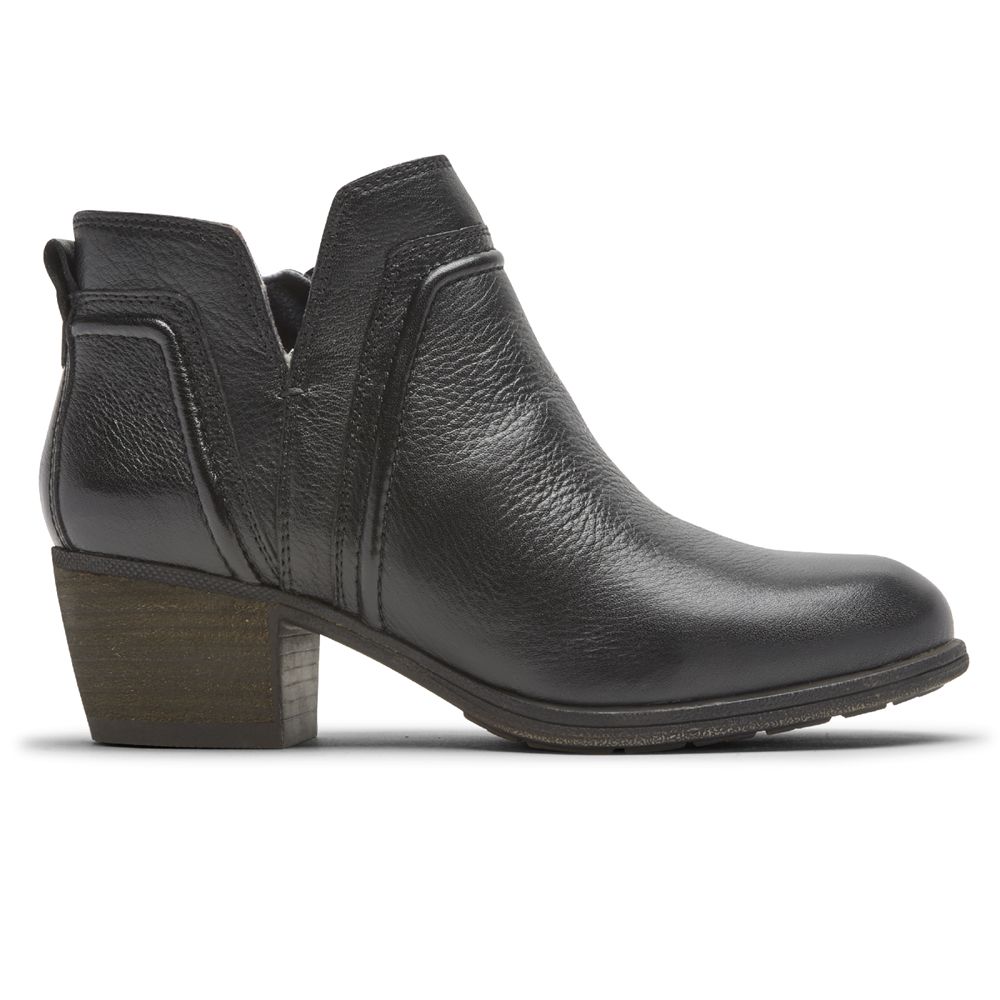 Rockport Cobb Hill Anisa V-Cut - Womens Booties - Black - NZ (LSO-273451)